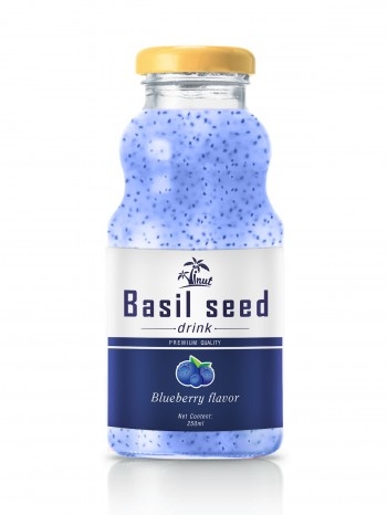 Basil Seed Drink With Blueberry Flavor